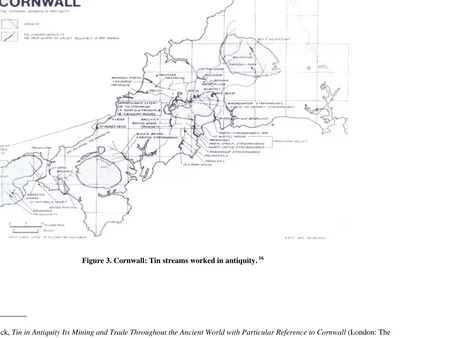 Figure 3. Cornwall: Tin streams worked in antiquity. 16
