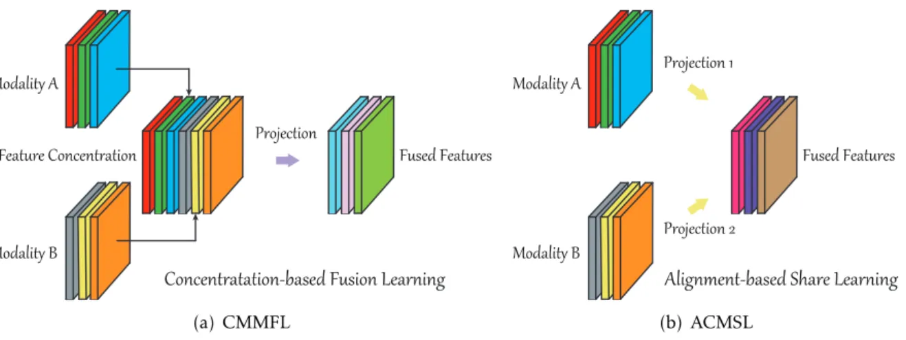 Fig. 3.4. An illustration to clarify the differences of two different multi-modality data analysis strategies