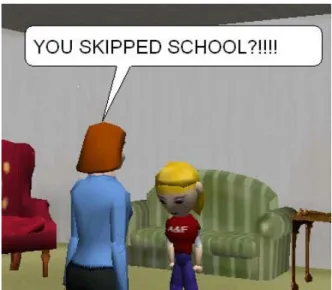 Figure 3: An example “say” animation in the story- story-telling version of Alice. 