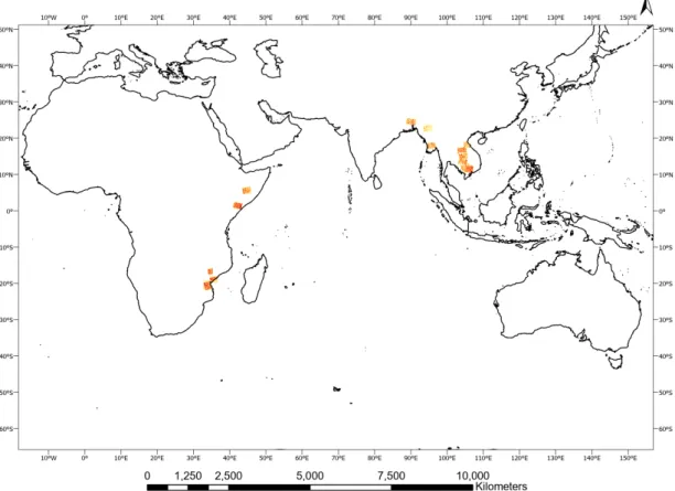 Figure 2. Locations included in the UNOSAT Flood Dataset.