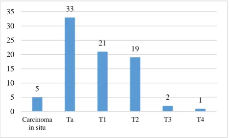 Figure 2: The stage of bladder tumor in patients. 