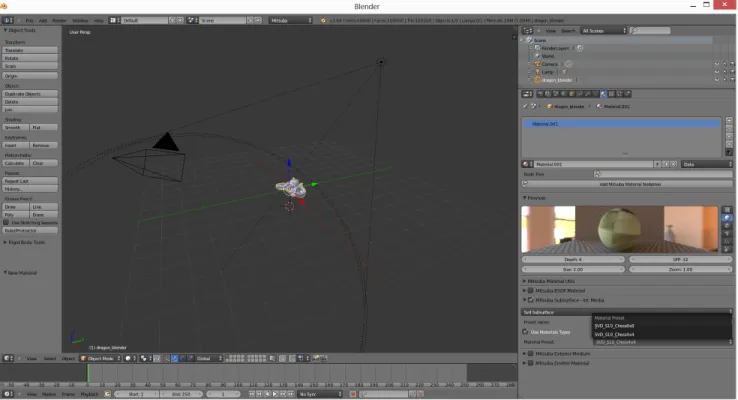 Fig. 5. A general overview of the Blender 3D Modeling Tool [10] and our integration plugin.