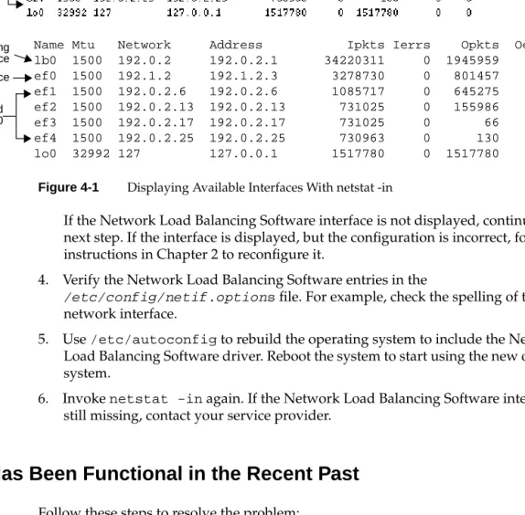 Figure 4-1 Displaying Available Interfaces With netstat -in