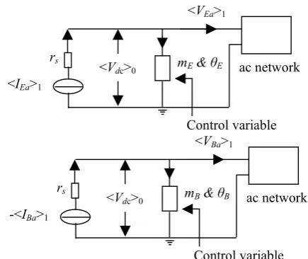 Fig. 3 USSC dynamic phasor equivalent circuit interfacing with ac network 