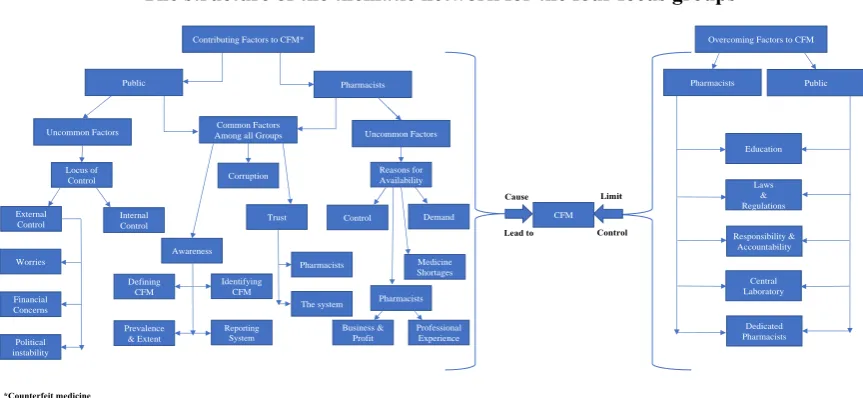 Figure 1: The structure of the thematic network for the four focus groups. 
