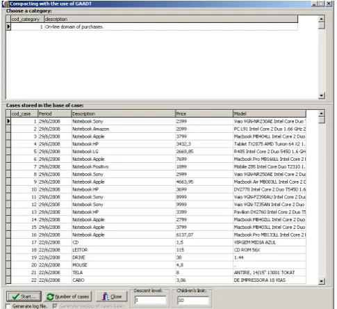 Fig. 2. Compression screen of prototype software  