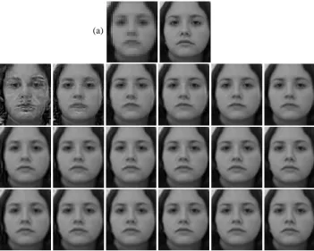 Fig. 9. Top: Plots of the objective results of the proposed TLcR-RL based face hallucination method with the increase of the iteration number in reproducing learning