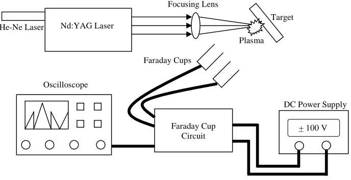 Figure 1: Schematic diagram of experimental setup of ion collection by Faraday Cup  