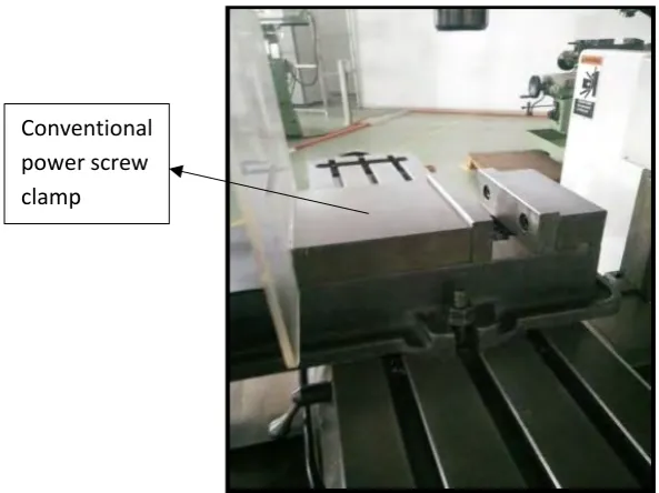 Figure 1.2: Conventional Power Screw workpiece clamp for Bridgeport Vertical Milling Machine 
