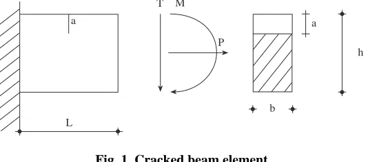 Fig. 1. Cracked beam element.
