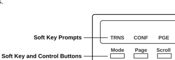 Figure 3LCD Buttons (with sample Soft Keys)