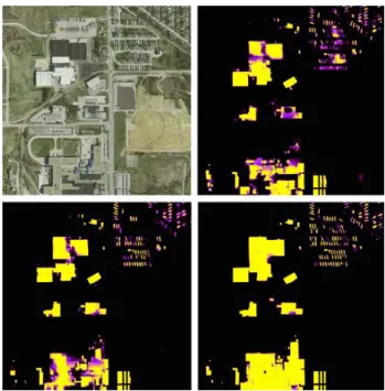 Fig. 4: Results over test area 6 in Bloomington city of INRIA dataset. The RGB input image is on the left