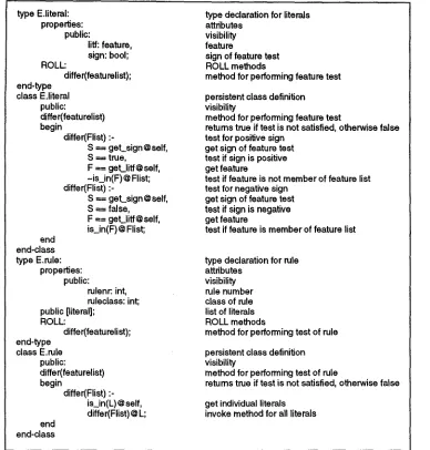 Figure 4: ROCK & ROLL code segment for test of rules 