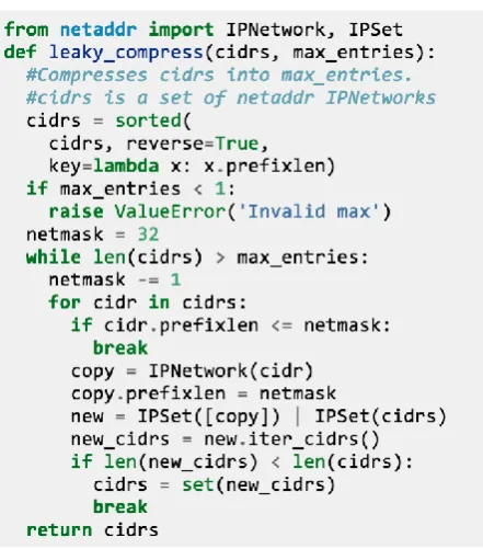 Fig. 5. Python code for leaky aggregations. 
