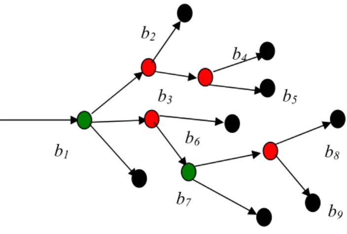 Figure 2 The physical branches (b i ) in a history 