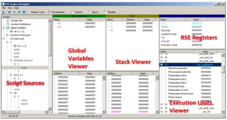 Fig. 8. The RSE engine debugger. 