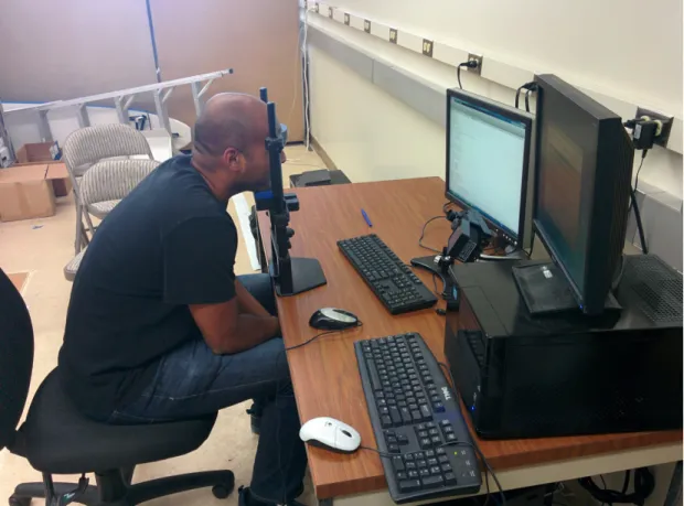 Figure 2.4: Illustrates the eye tracker setup using Eyelink 1000 eye tracking device