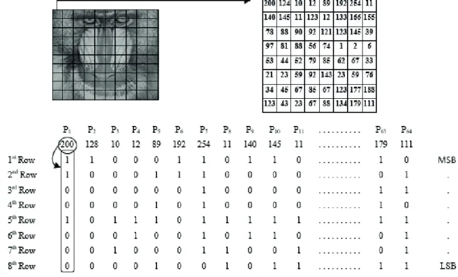 Figure 1. Representing one image block and its palette