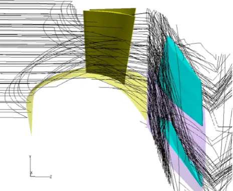 Fig. 10a Impacts velocities on IGV suction side and rotor blade pressure side by 250 micron sand particles 