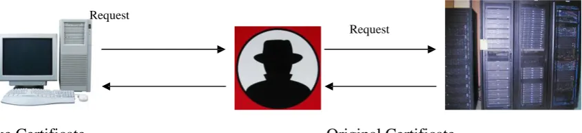 Figure 1: Man in the middle with fake certificate 