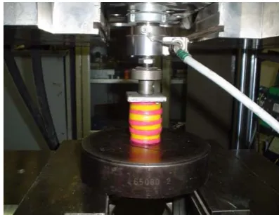 Fig. 3: Compression test performing on 60 ton press  