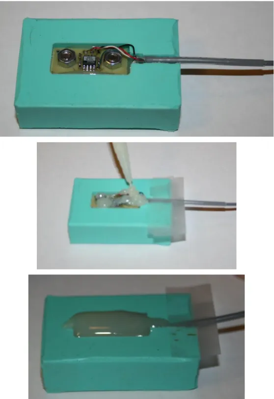 Fig. A-1. 14. Placing the PCB into the mold and pouring the epoxy 