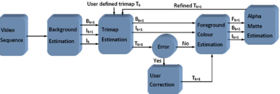 Figure 2: Flow chart for the Non-parametric video matting