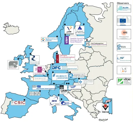Figure 1. Map of EARCD Member Organisations and list of observers (Logos)