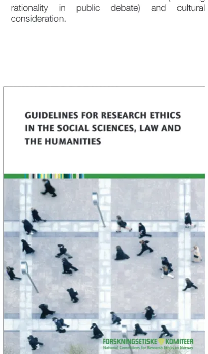 Figure 6. Guidelines for Research Ethics in the Social Sciences, Law and the Humanities.