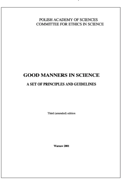 Figure 7. Good Manners in Science: a set of principles and guidelines.