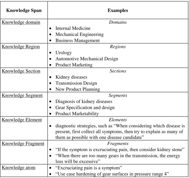 Table 1: Description levels for knowledge assets 