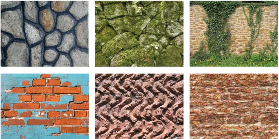 Figure 10. Composition of stone and brick walls textures. © Mayang Murni Adnin, 2001-2006 (http://www.mayang.com/textures).