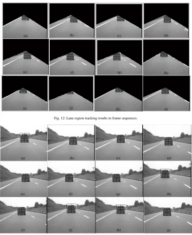 Fig. 12: Lane region tracking results in frame sequences.    