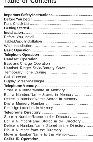 Table/Desk Installation .............................................................................................5Wall Installation.............................................................................................6Basic Operation.....................................................................................................................7