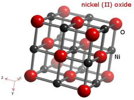 Figure 1.1:   Crystal structure of cubic NiO. 