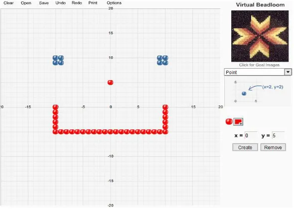 Figure 6. Screenshot of Virtual Bead Loom with a student-created pattern 