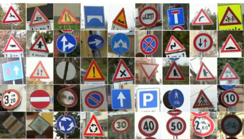 Fig. 6. Images from the classification sub set of the DITS data set. DITS contains 58 different classes.