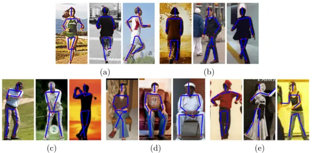 Figure 4.4: Sample images of the still image action dataset [37], and the ground truth pose annotation