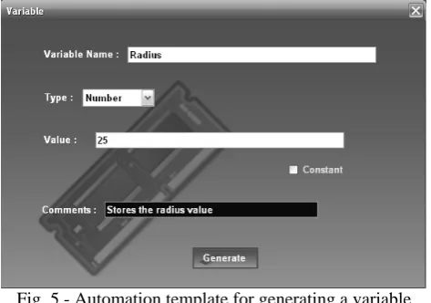 Fig. 5 - Automation template for generating a variable declaration 