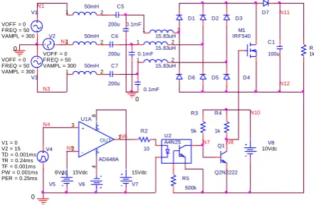 Fig 9: Three phase rectifier with EMI & series LC filter 