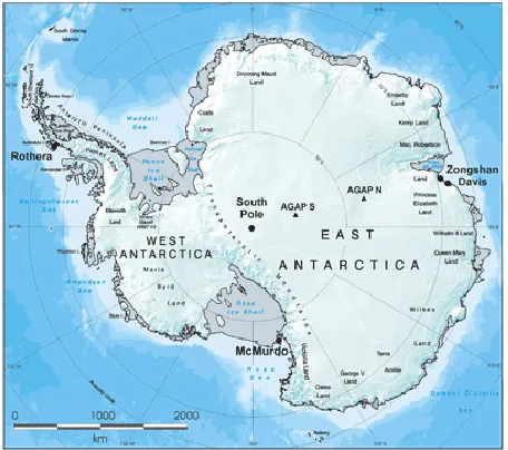 Figure 1  Map of the Antarctica adapted from NERC Science of the Environment [1]  