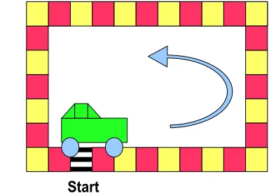 Fig. 1. The figure illustrates the track and the robot in the simulator.  