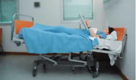 Figure 7: In bed rest studies, candidates lay in bed for extended durations of time, with the head tilted down six degrees (Credit: ESA)