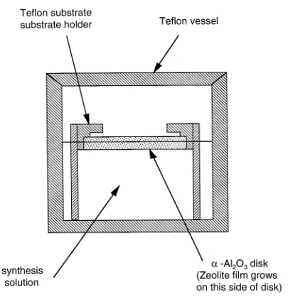 Figure 2.1 Cross-sectional view of synthesis autoclave showing placement of porous support disk