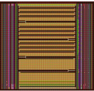 Figure 3.10 Pattern program with 16 missing needles at course end  