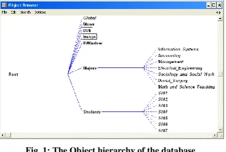 Fig. 1: The Object hierarchy of the database 