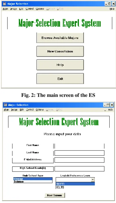 Fig. 2: The main screen of the ES 