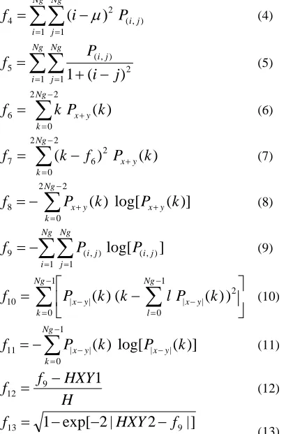 Fig. 2 The computation dependency graph of the Haralick Texture Features (circles) and intermediate results (boxes)