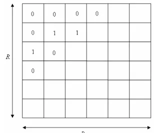 Fig.1 A binary flag matrix, the same size as the original image which is  R×R pixels, used for impulse detection 