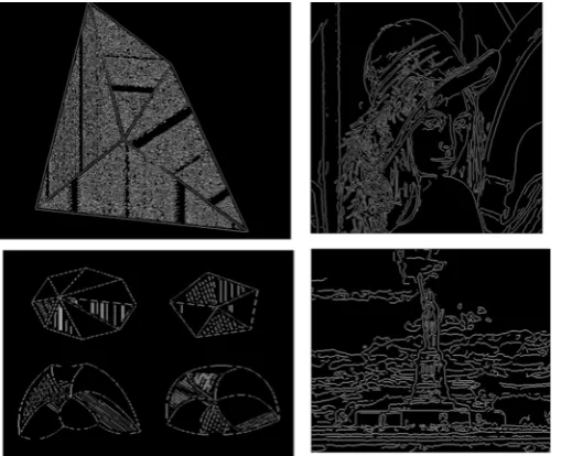 Figure 7: Edge extraction results using Canny Boundaryextractor on test images shown in Figure 1